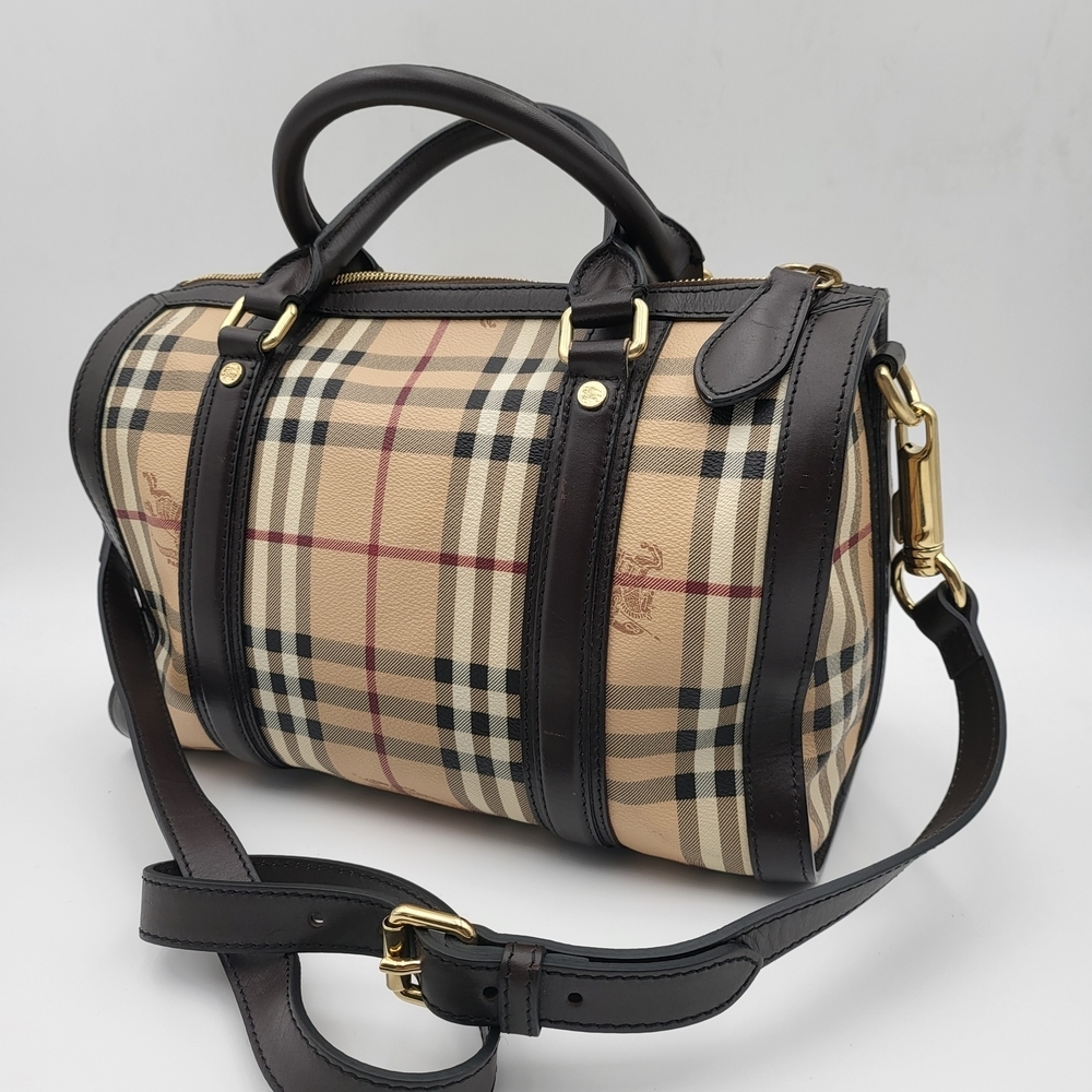 Burberry Alchester Haymarket Medium Top Handle Bag, Authentic...